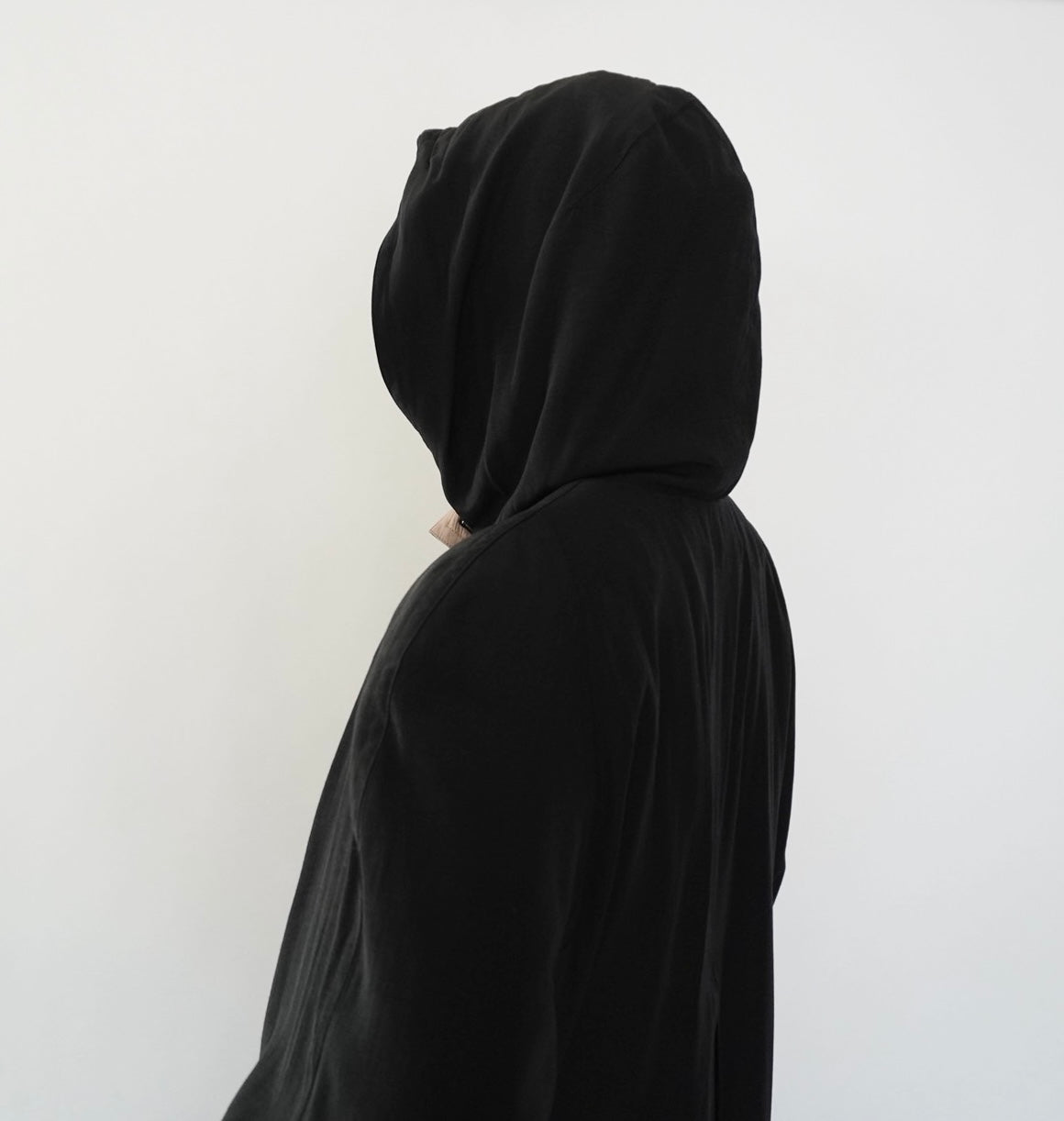 90s Black Design Maxi Coat