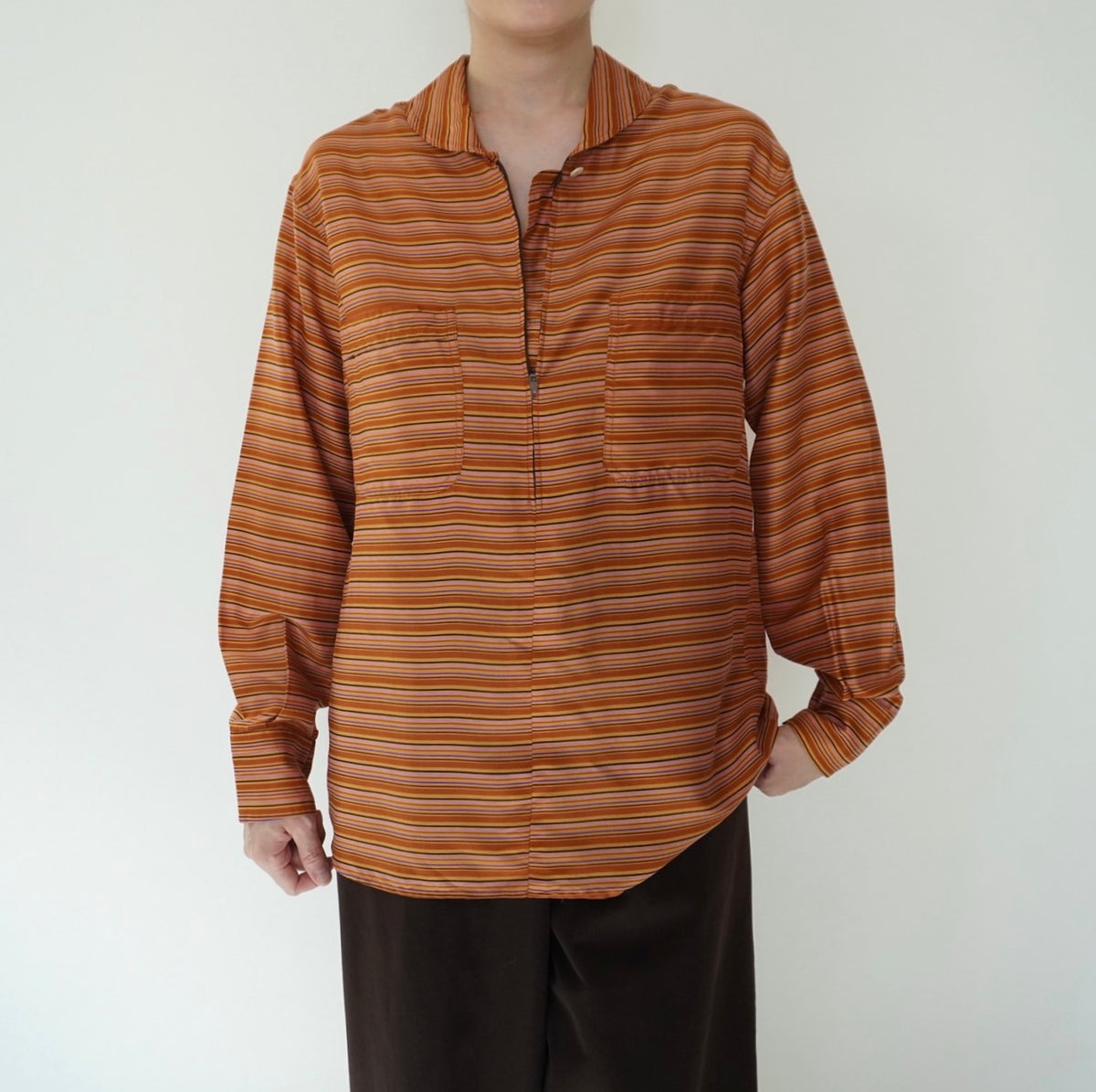 80s EURO Striped Blouse