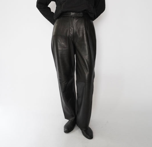 90s Black Leather Pants