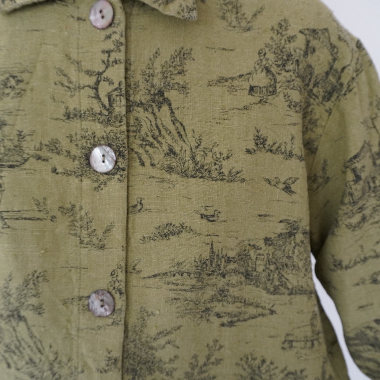 90s Pattern Shirt Jacket Made in USA