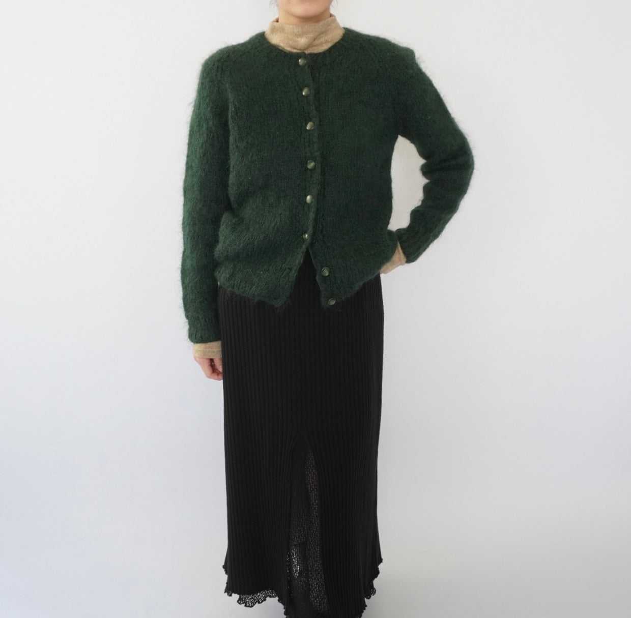 60s Green Mohair Cardigan
