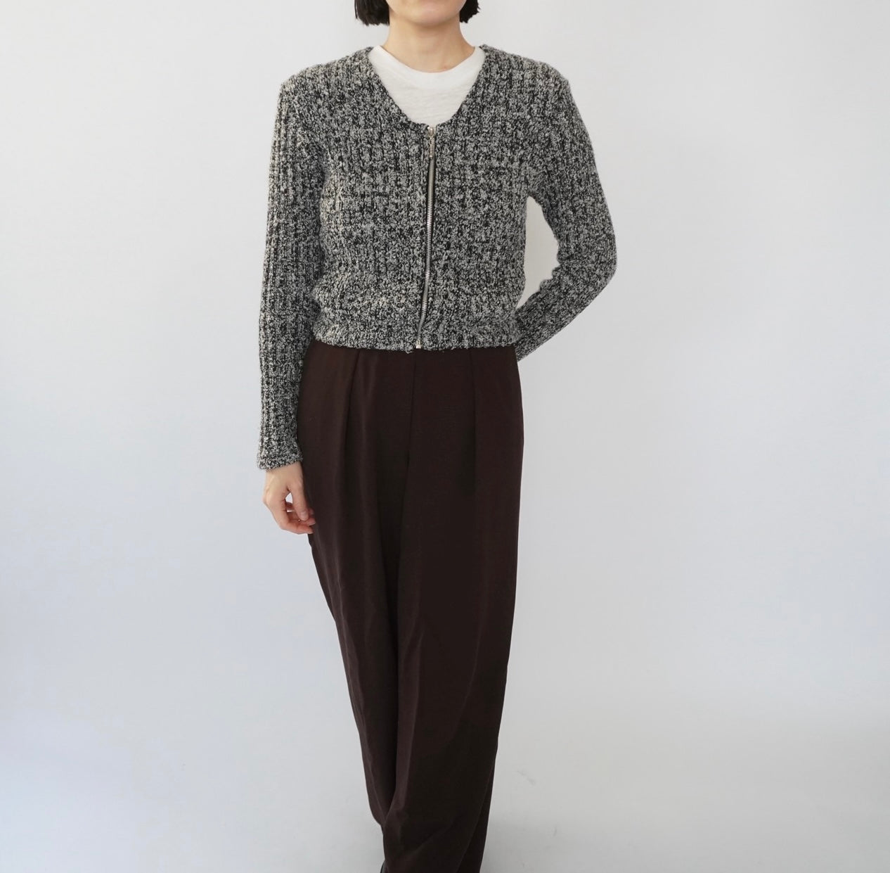 90s Zipped Knit Top