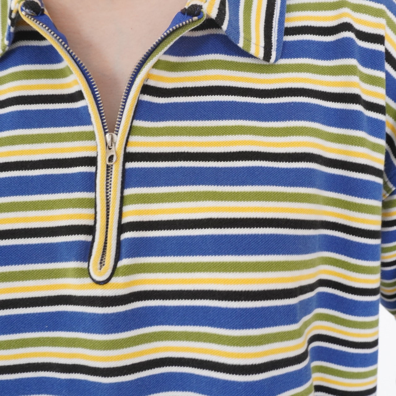 90s Striped Zip Top