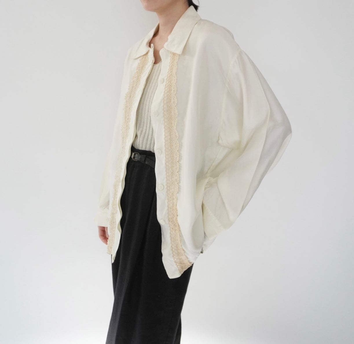 90s Lace Design Shirt Made in USA