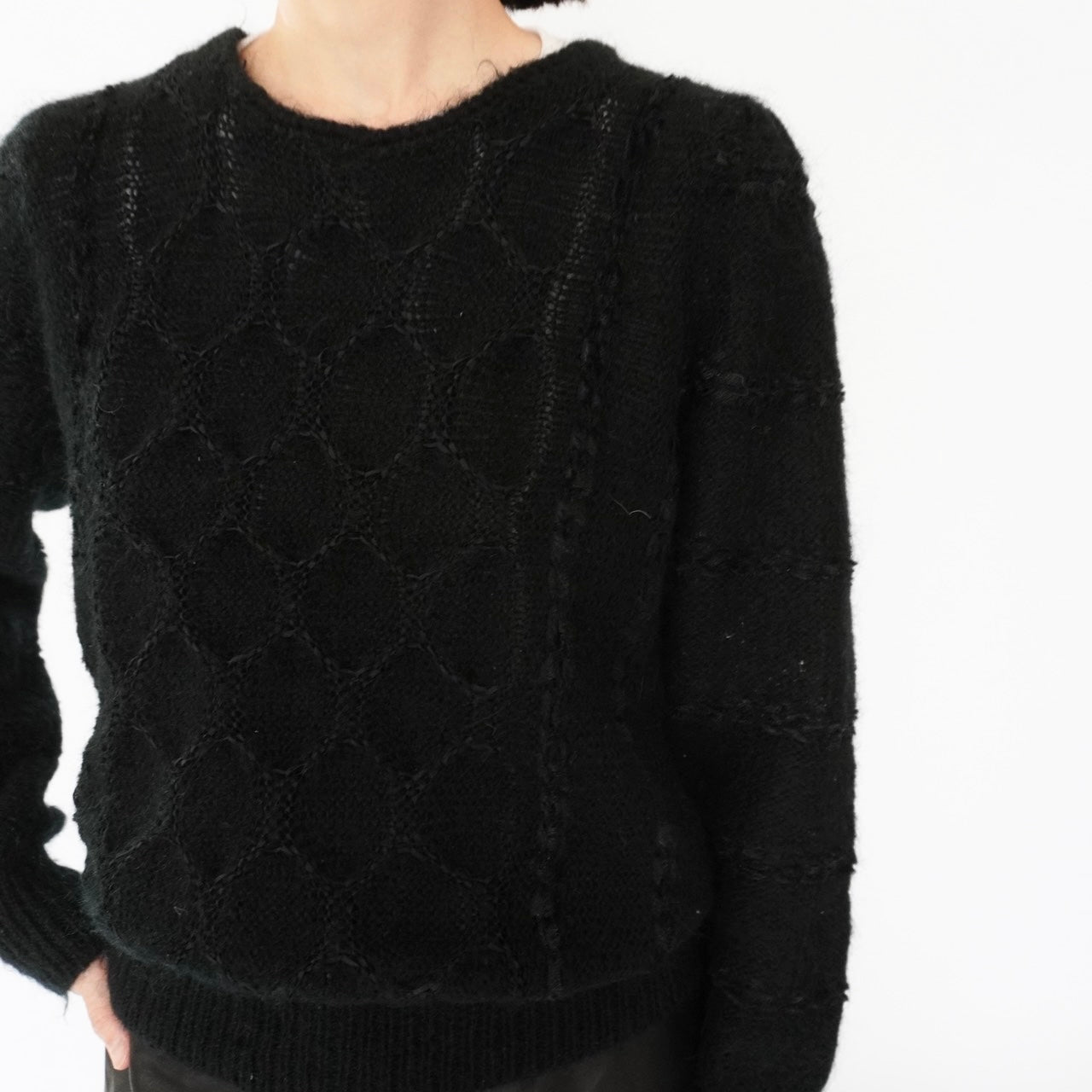 80s EURO Black Mohair Knit