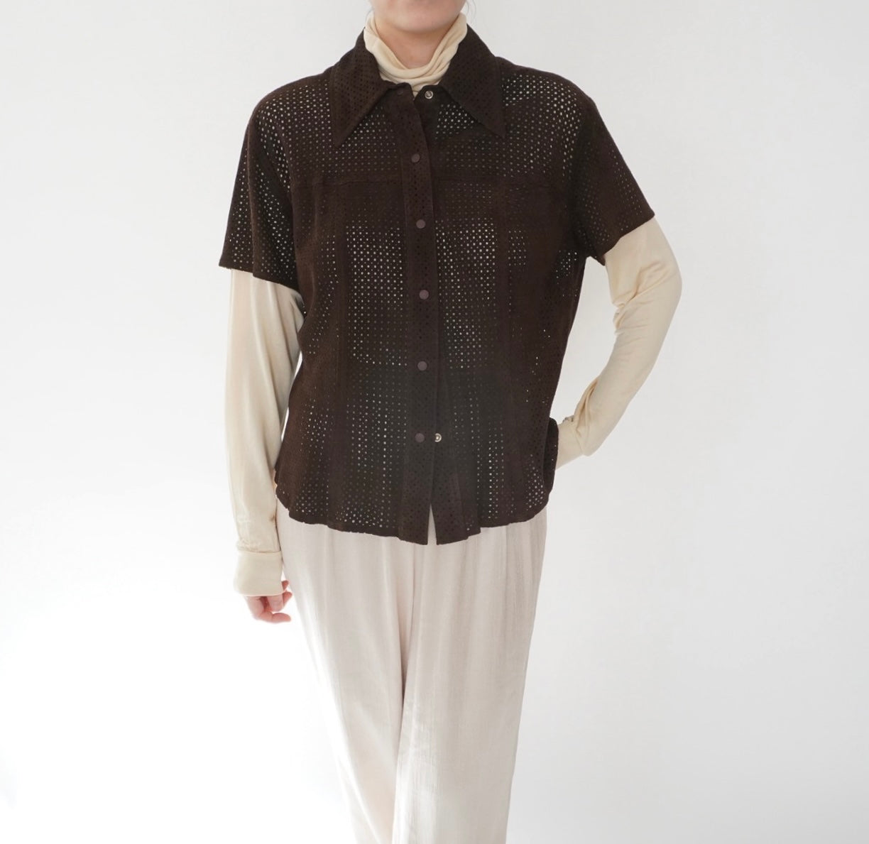 90s Suede Leather Shirt