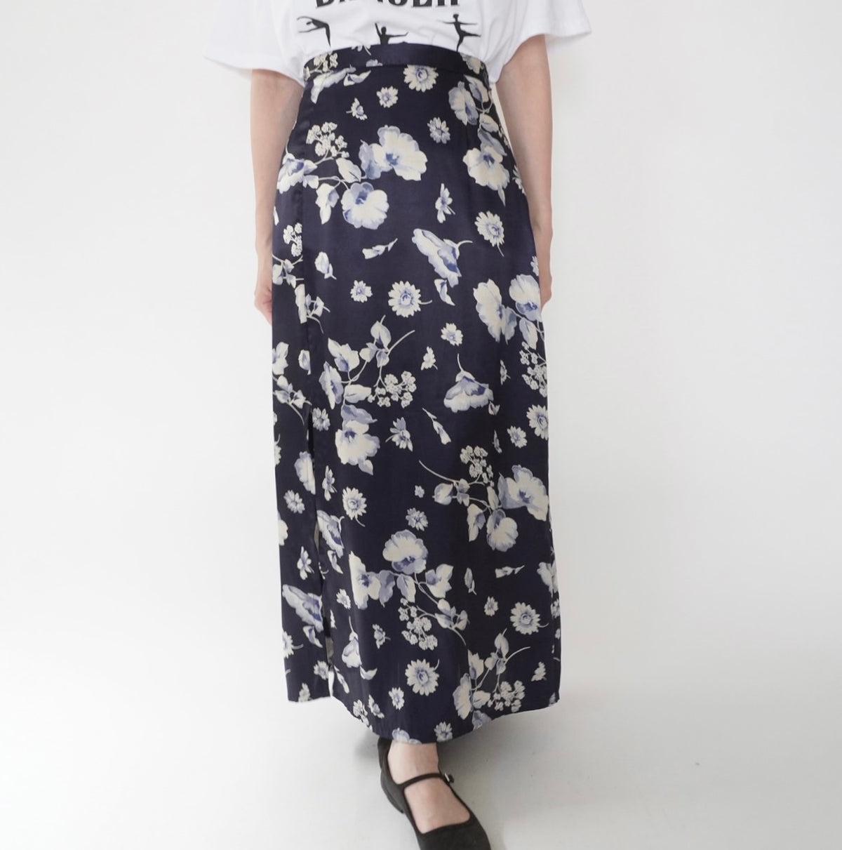 90s Floral Print Skirt