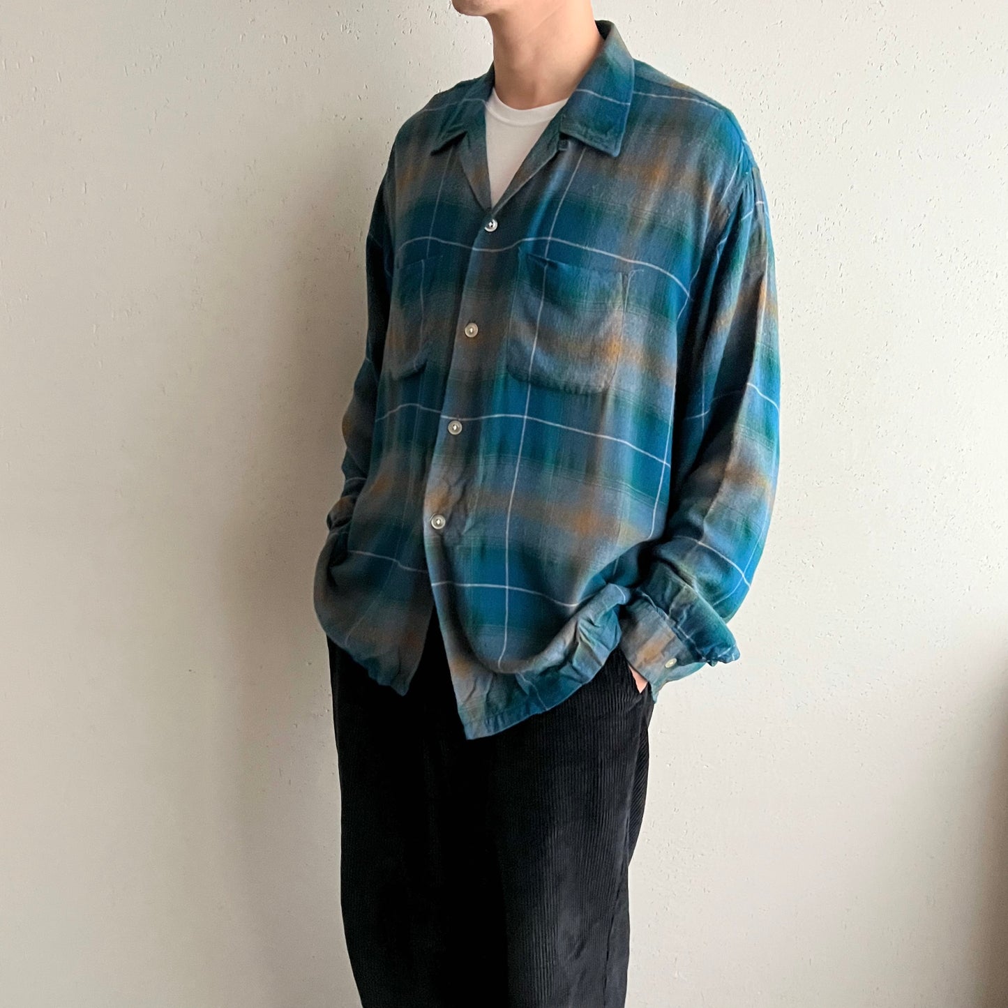 60s "MACYS KEMPTON" Shadow Plaid Shirt