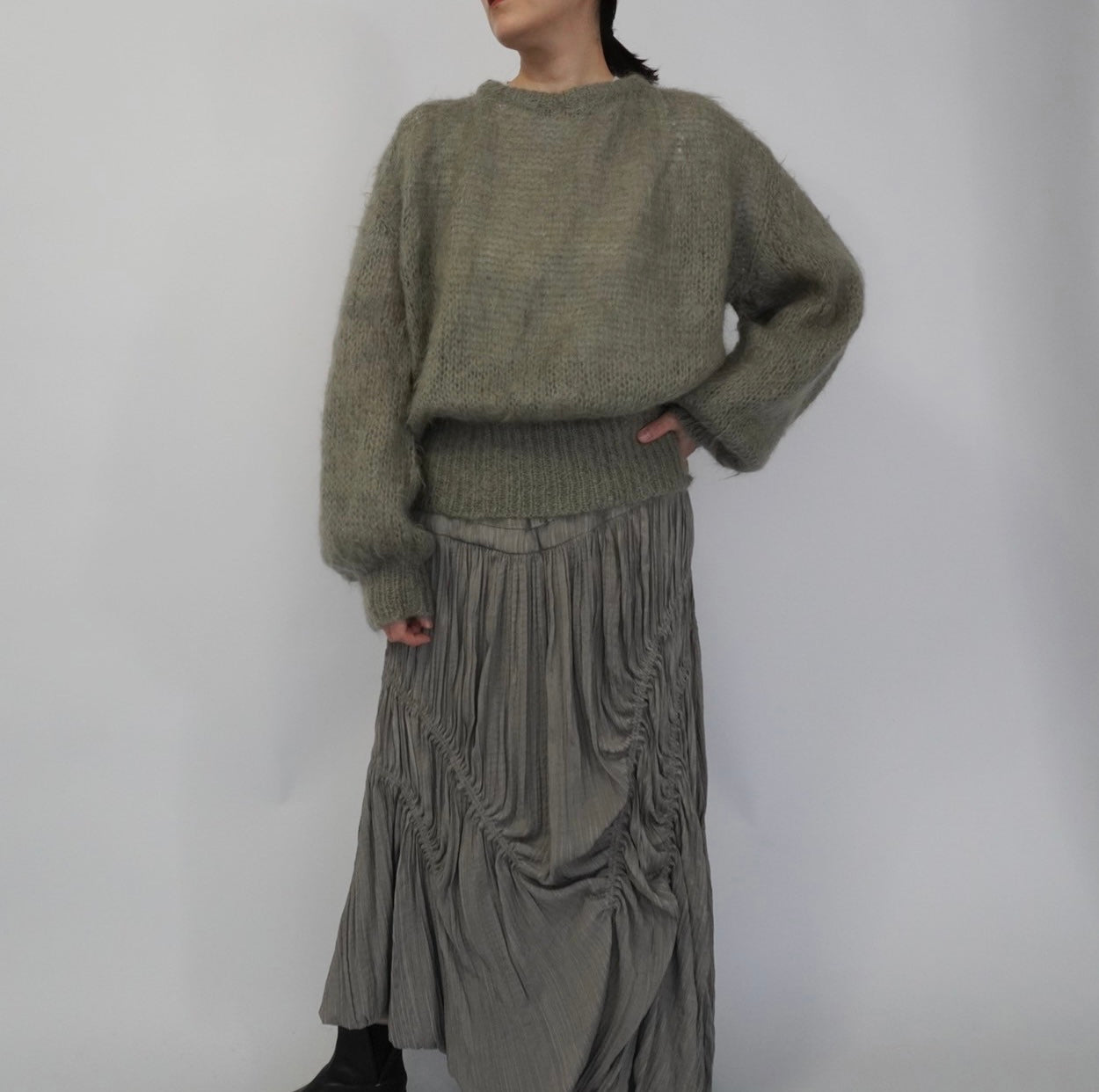 80s Sage Gray Knit