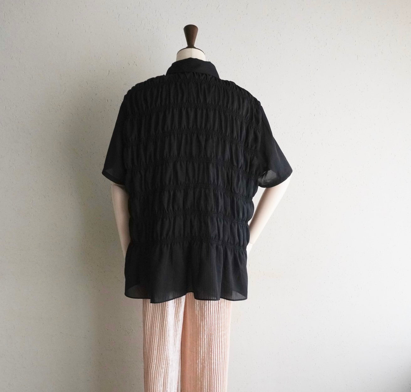 90s Pleated Sheer Shirt