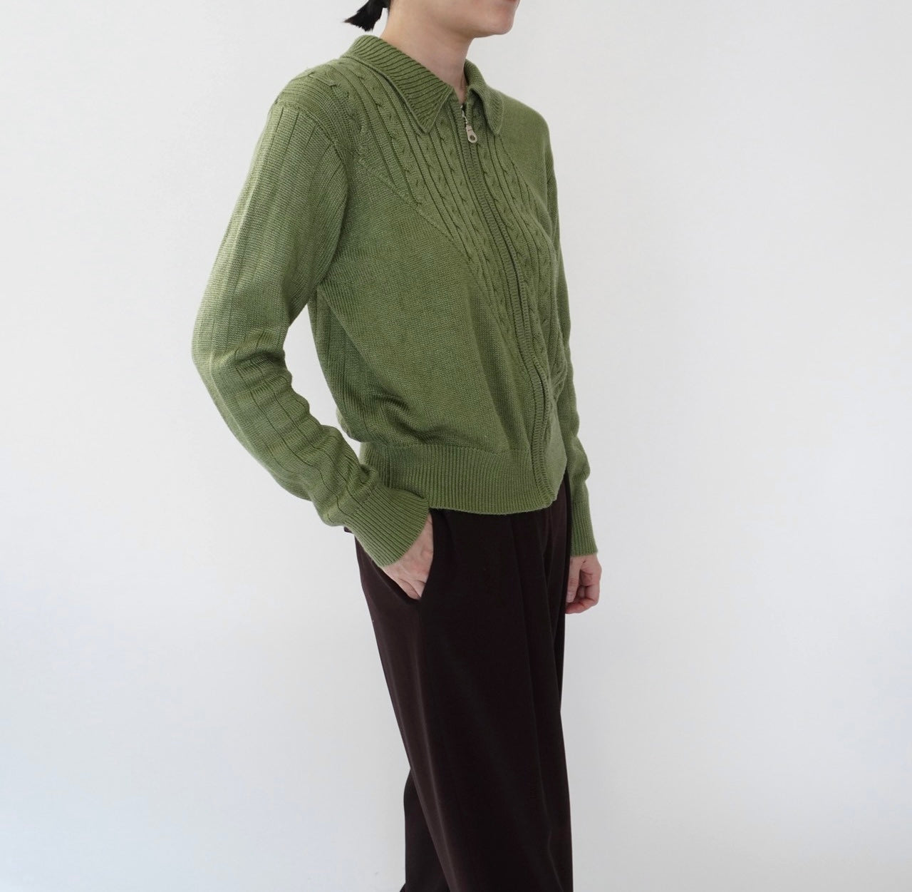 90s Zip Light Knit Top