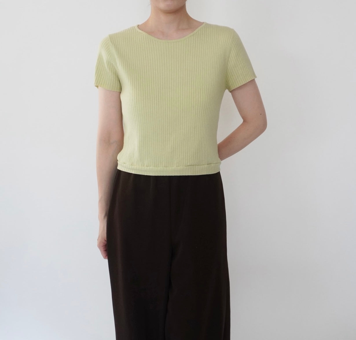 90s Silk Ribbed Top