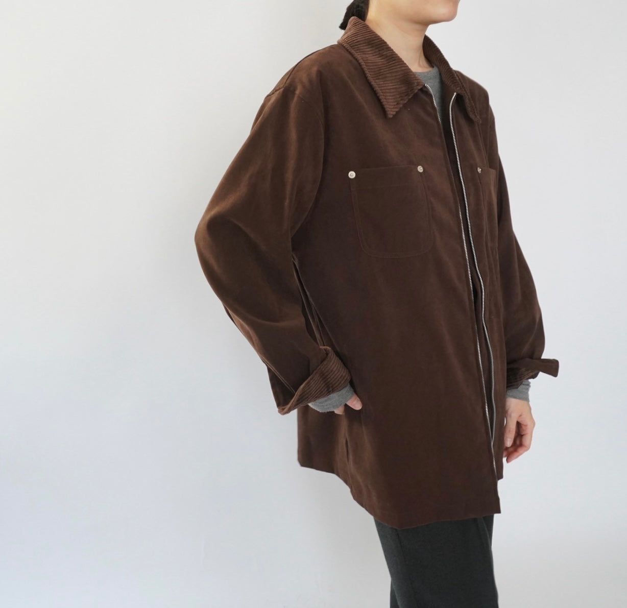 90s Zip Shirt Jacket