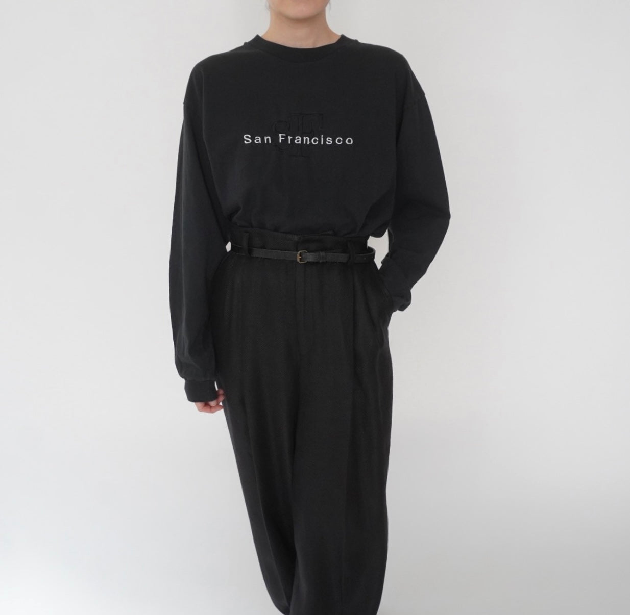 90s Embroidery Long Sleeves T-shirt Made in USA