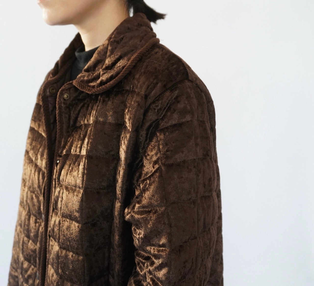 90s Velour Quilted Jacket Made in Italy