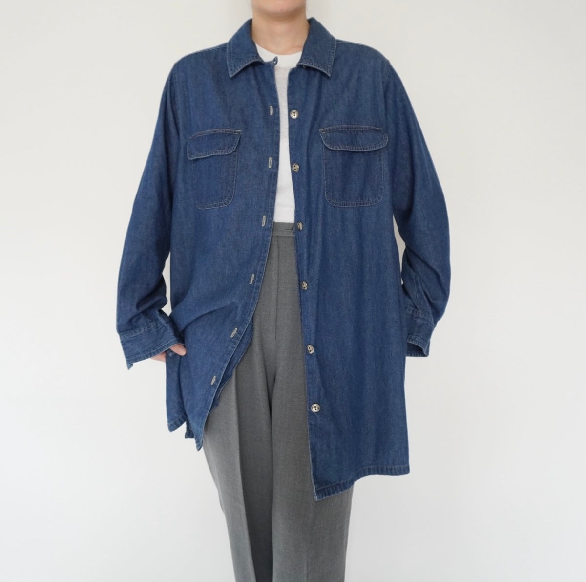 90s Denim Long Shirt