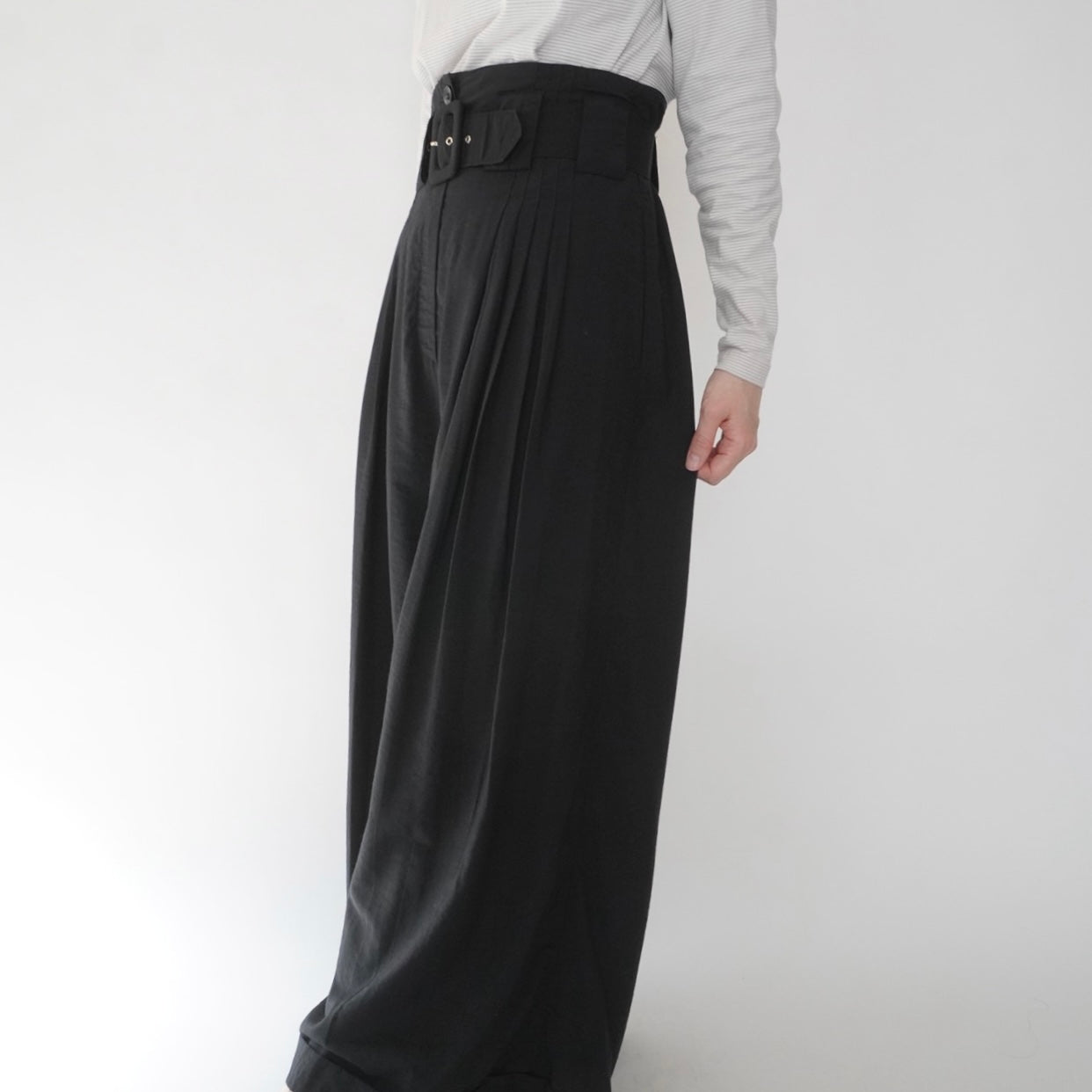 90s EURO Belted Wide Pants