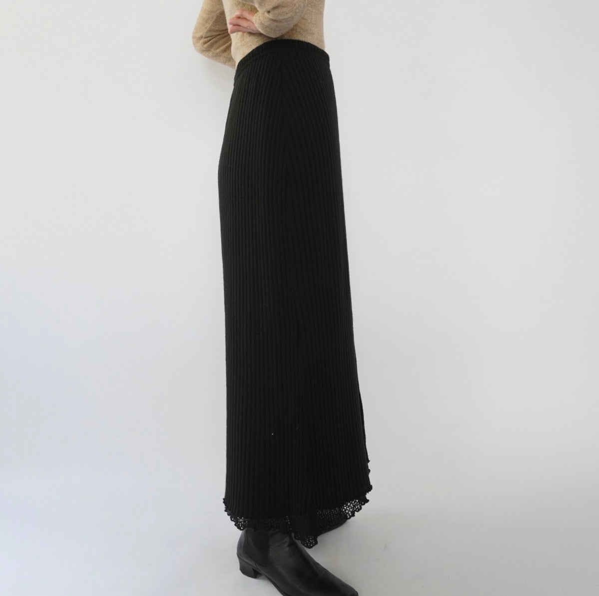 90s Design Ribbed Skirt Made in Italy