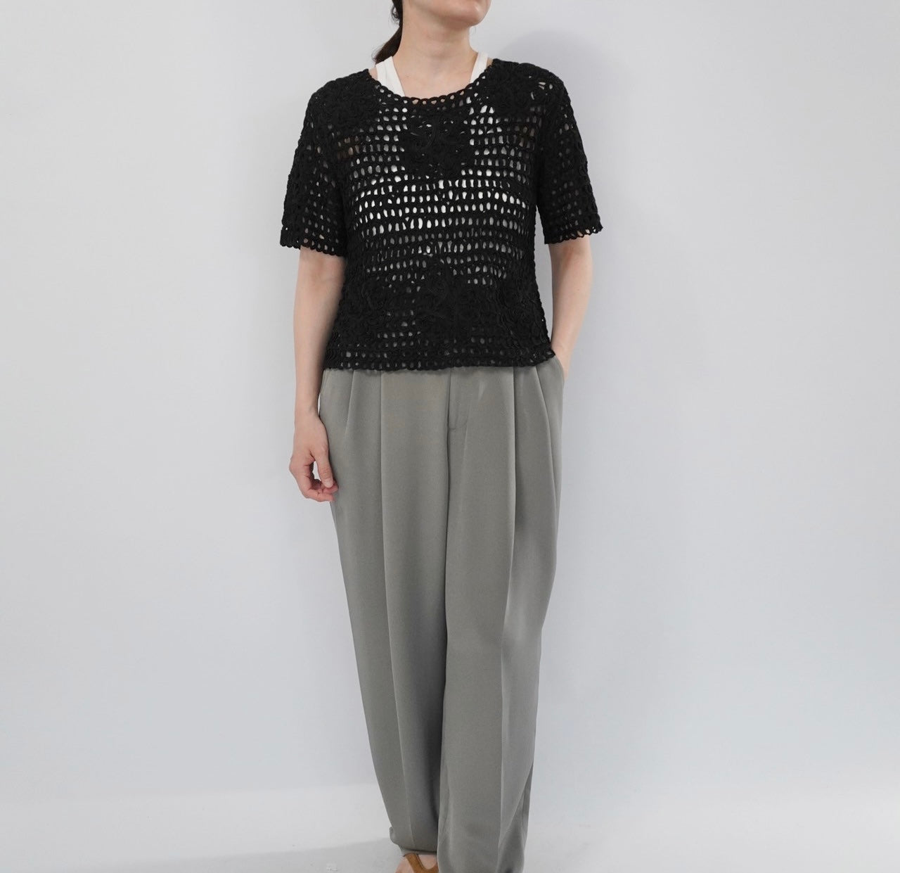 90s Cord Lace Top