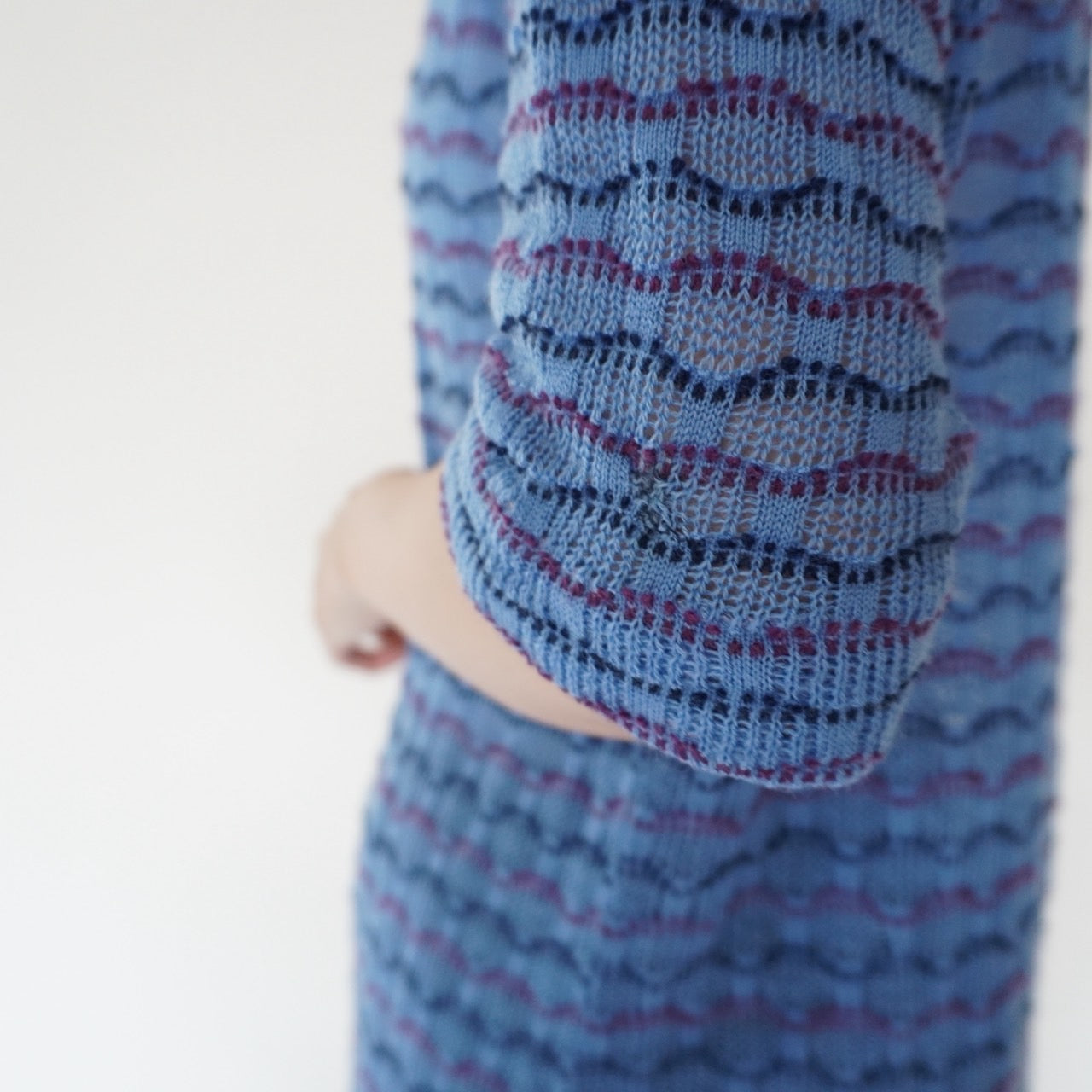 80s Blue Design Top