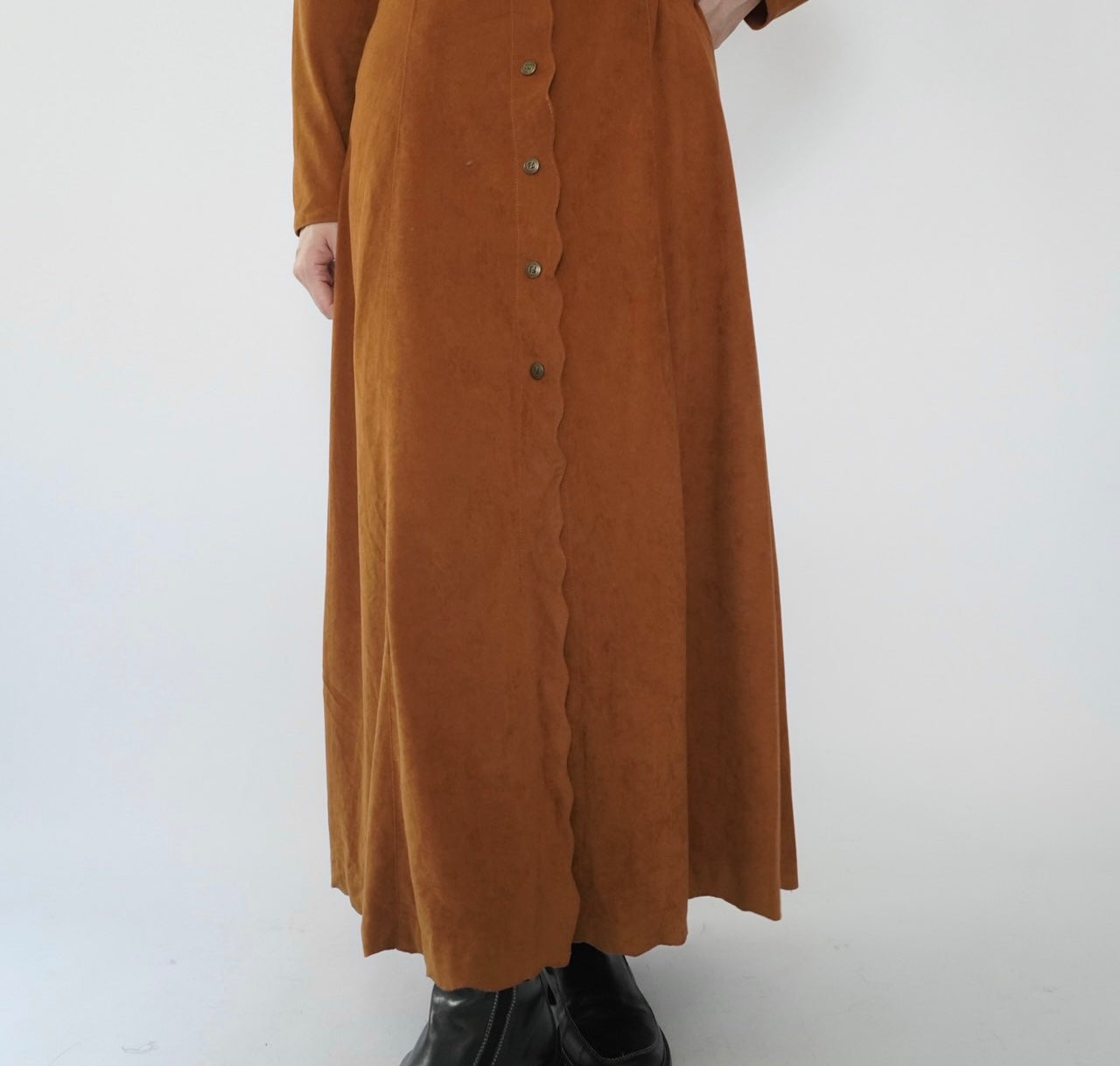 90s "FENDI" Faux Suede Dress Made in Italy