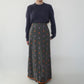 90s Wool Embroidery Maxi Skirt Made in Italy
