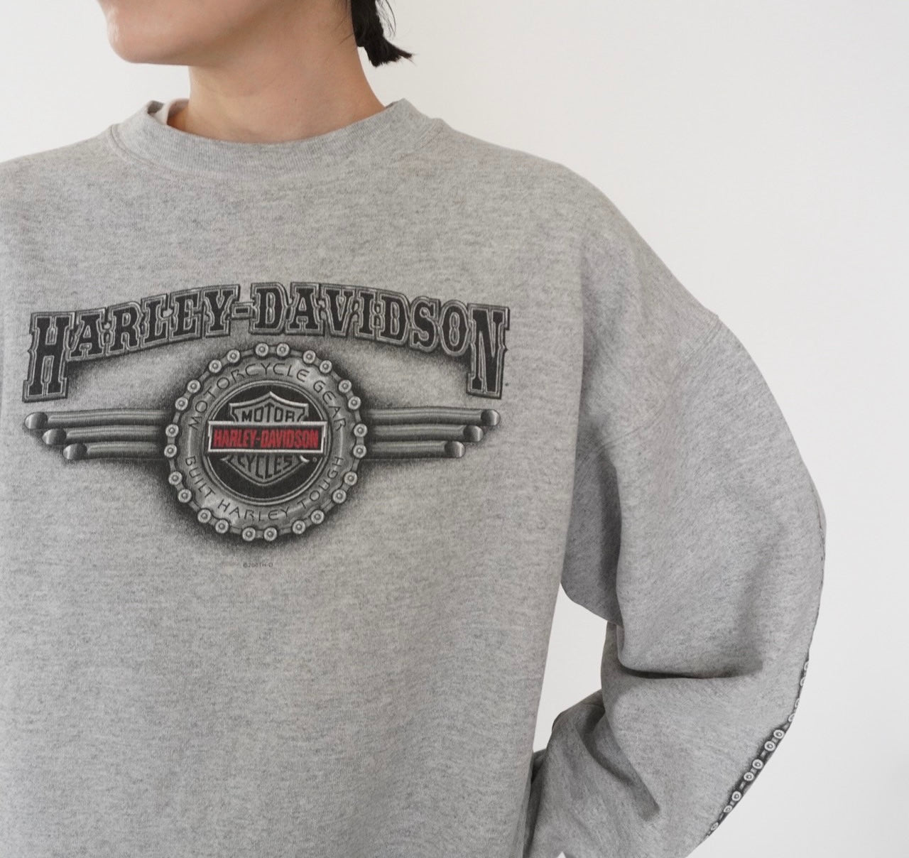 01s ”Harley-Davidson” Printed Sweater Made in USA