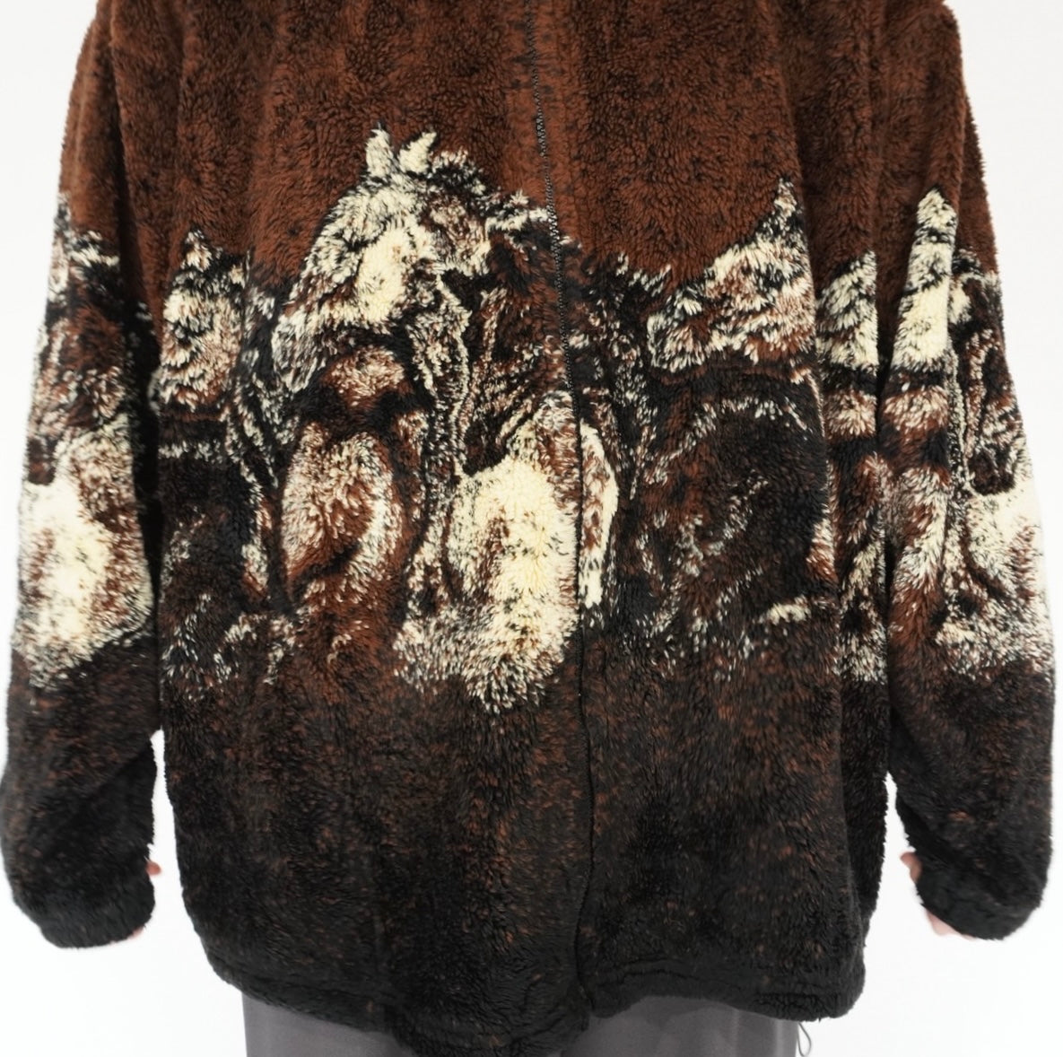 90s Horse Design Fleece Zip Top Made in USA