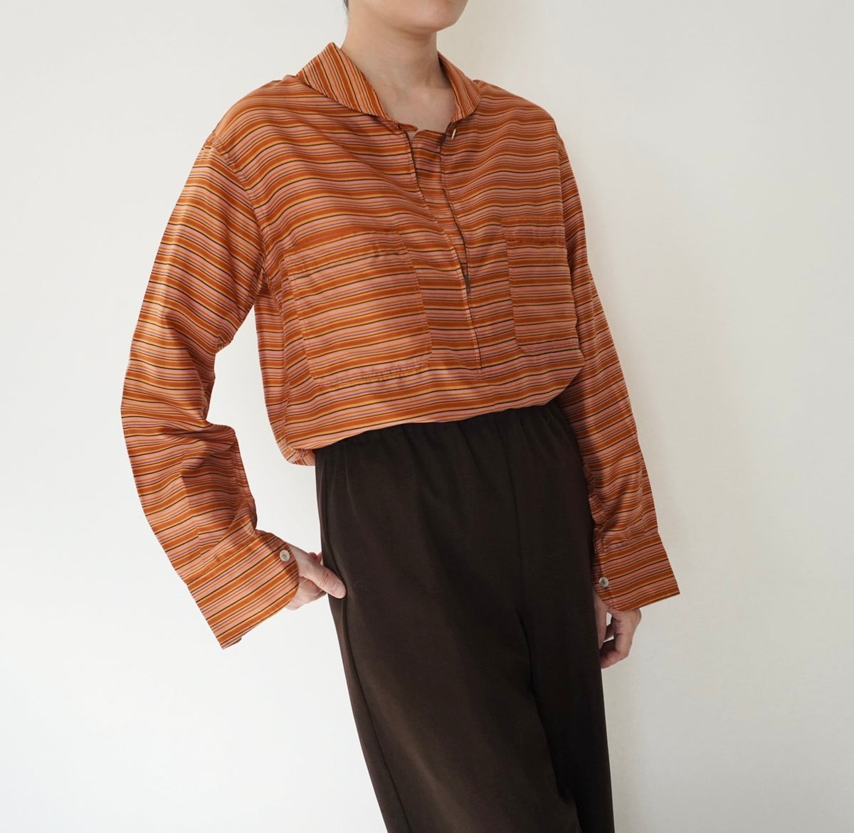 80s EURO Striped Blouse