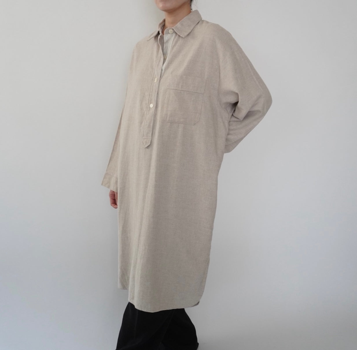 90s ”L.tavernier” Cotton Long Shirt Made in France