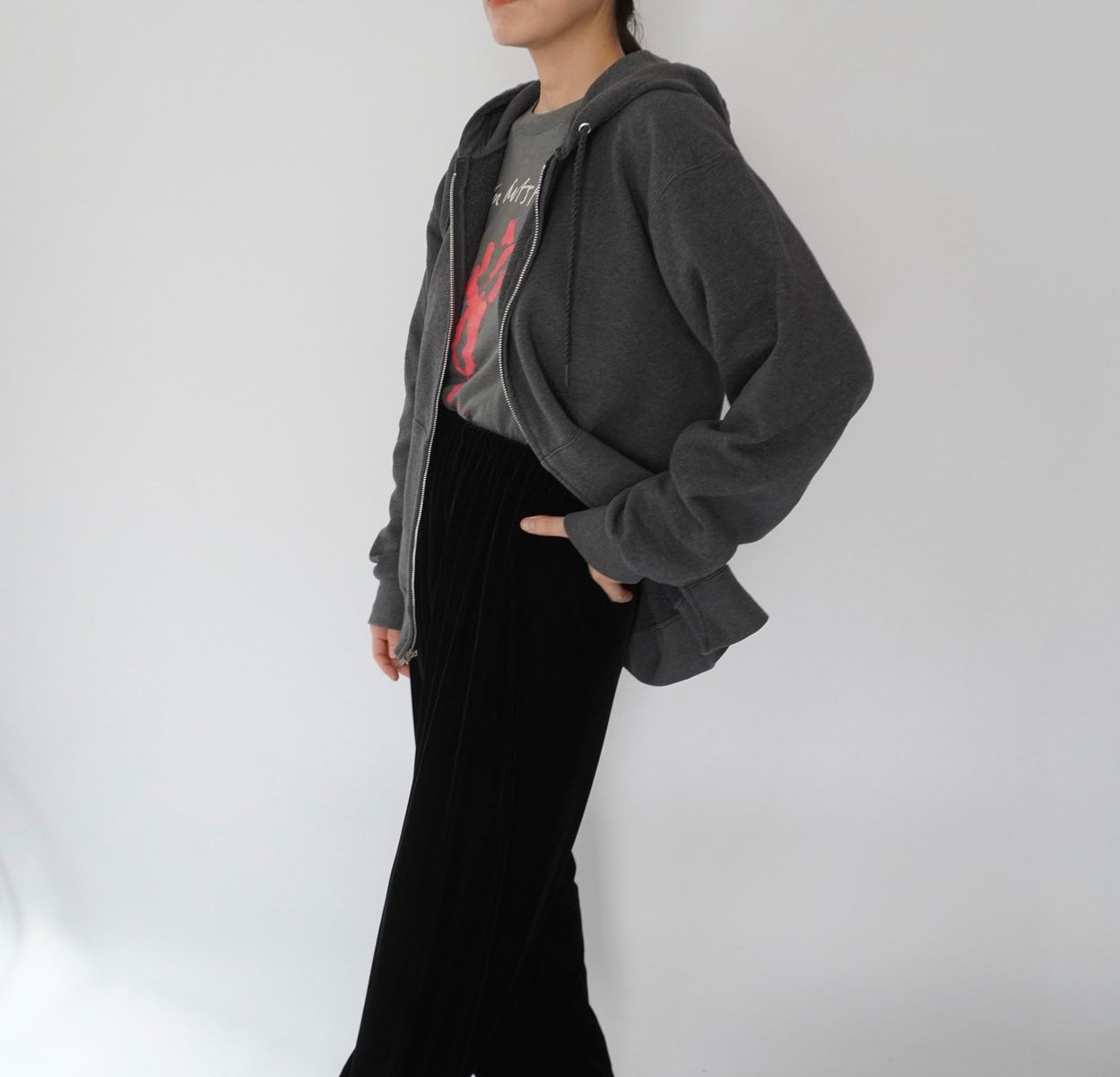 00s "Hanes" Zip up Hooded Sweater