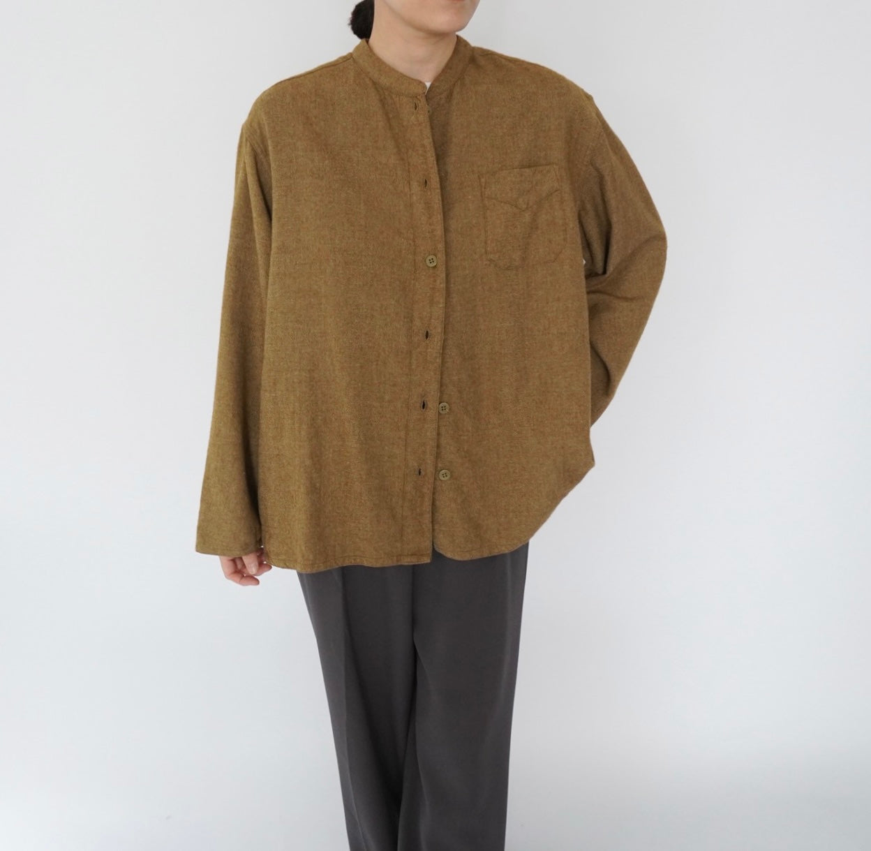 70s Wool×Cotton Design Shirt