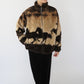 90s Horse Pattern Fleece Jacket Made in USA