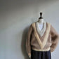 70s V Neck  Mohair Knit