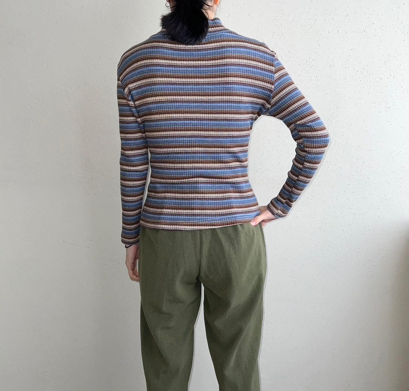 90s Blue Striped Top Made in USA