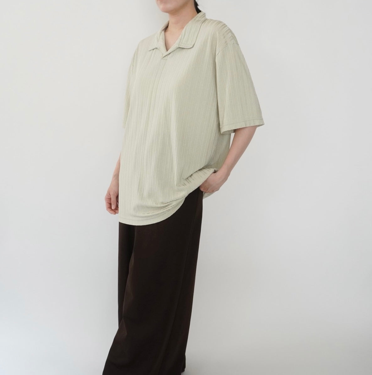 90s Light Green Ribbed Top