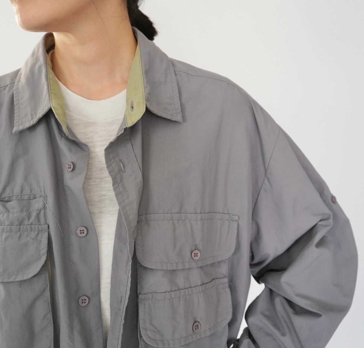 80s "ORIVIS" Nylon Design Shirt