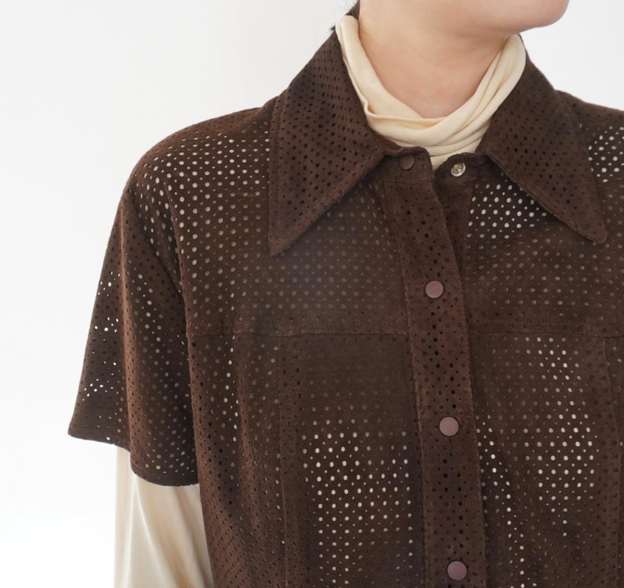 90s Suede Leather Shirt