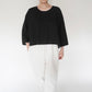 90s Black Linen Boxy Blouse