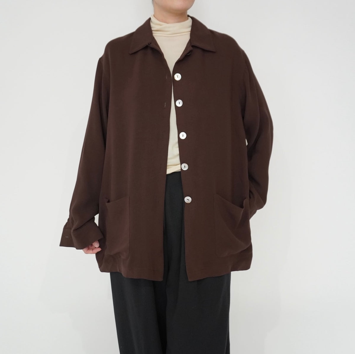 90s Brown Silk Shirt