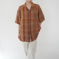 90s Linen Plaid  Shirt