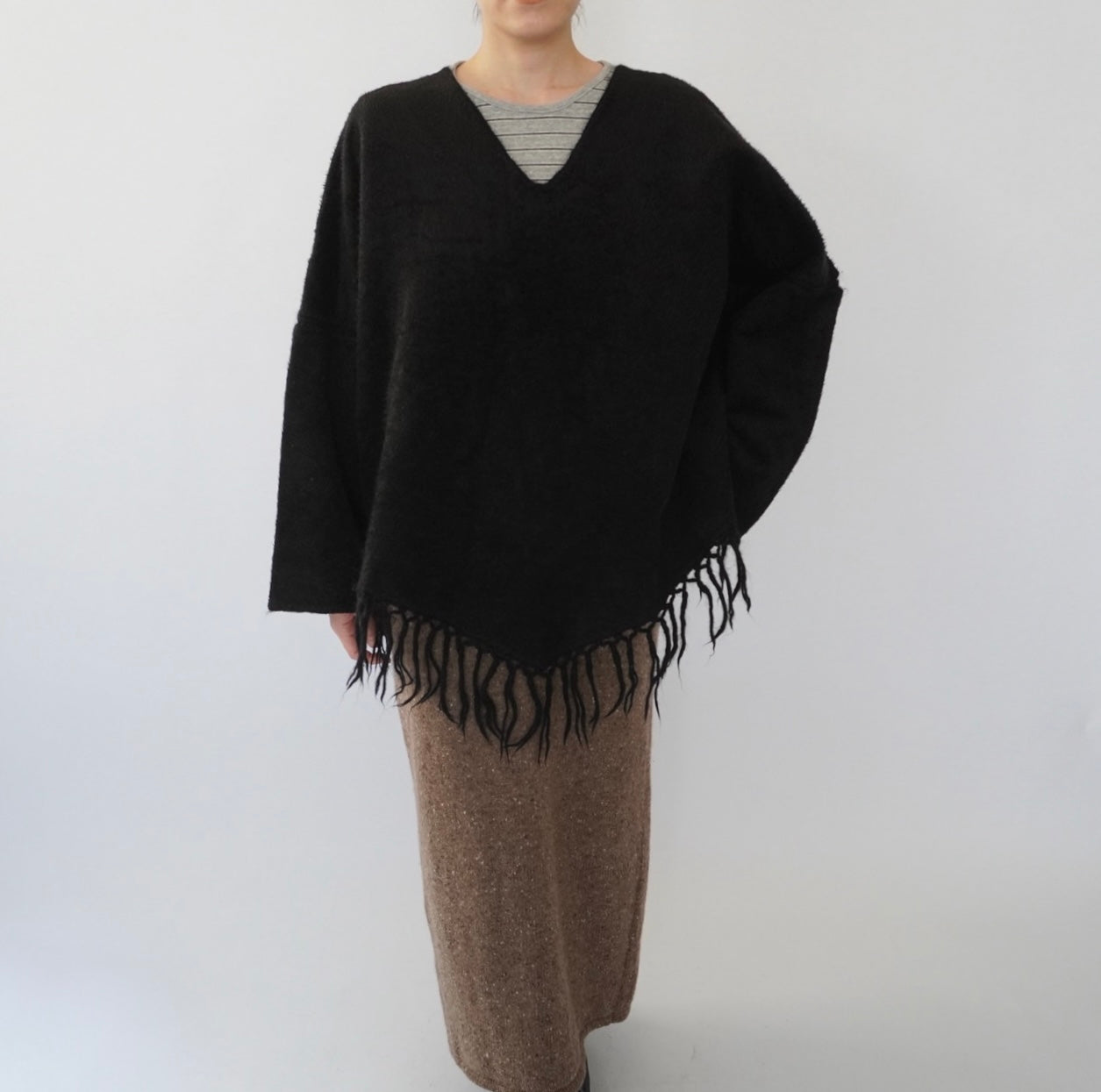 80s Black Fringe Top