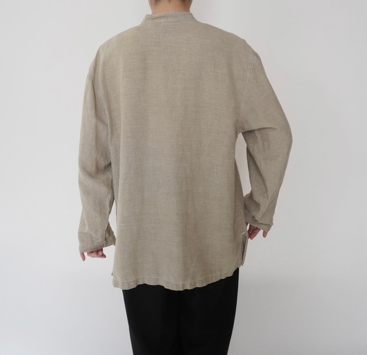 90s Linen x Cotton Design Shirt