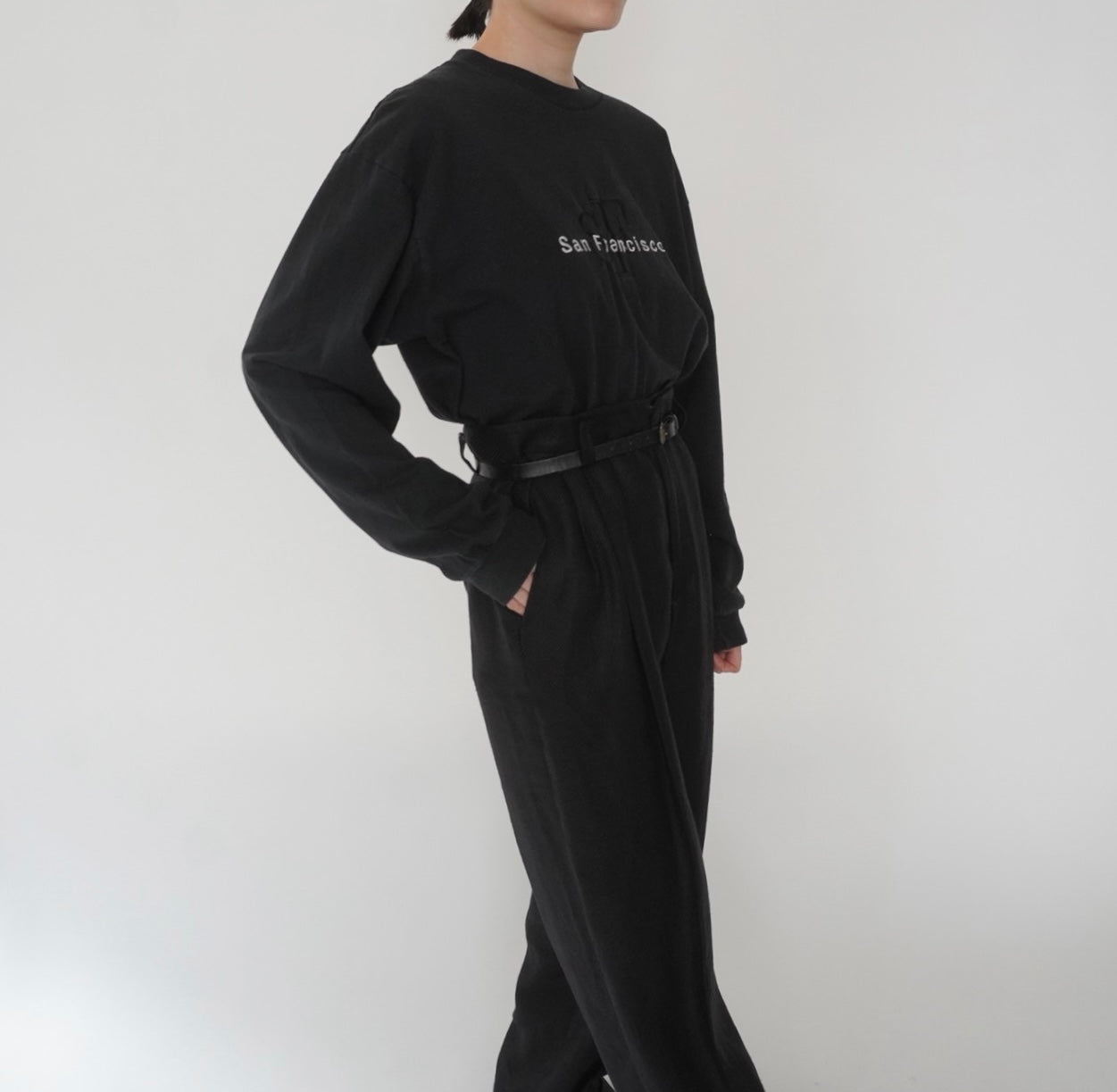 90s Embroidery Long Sleeves T-shirt Made in USA