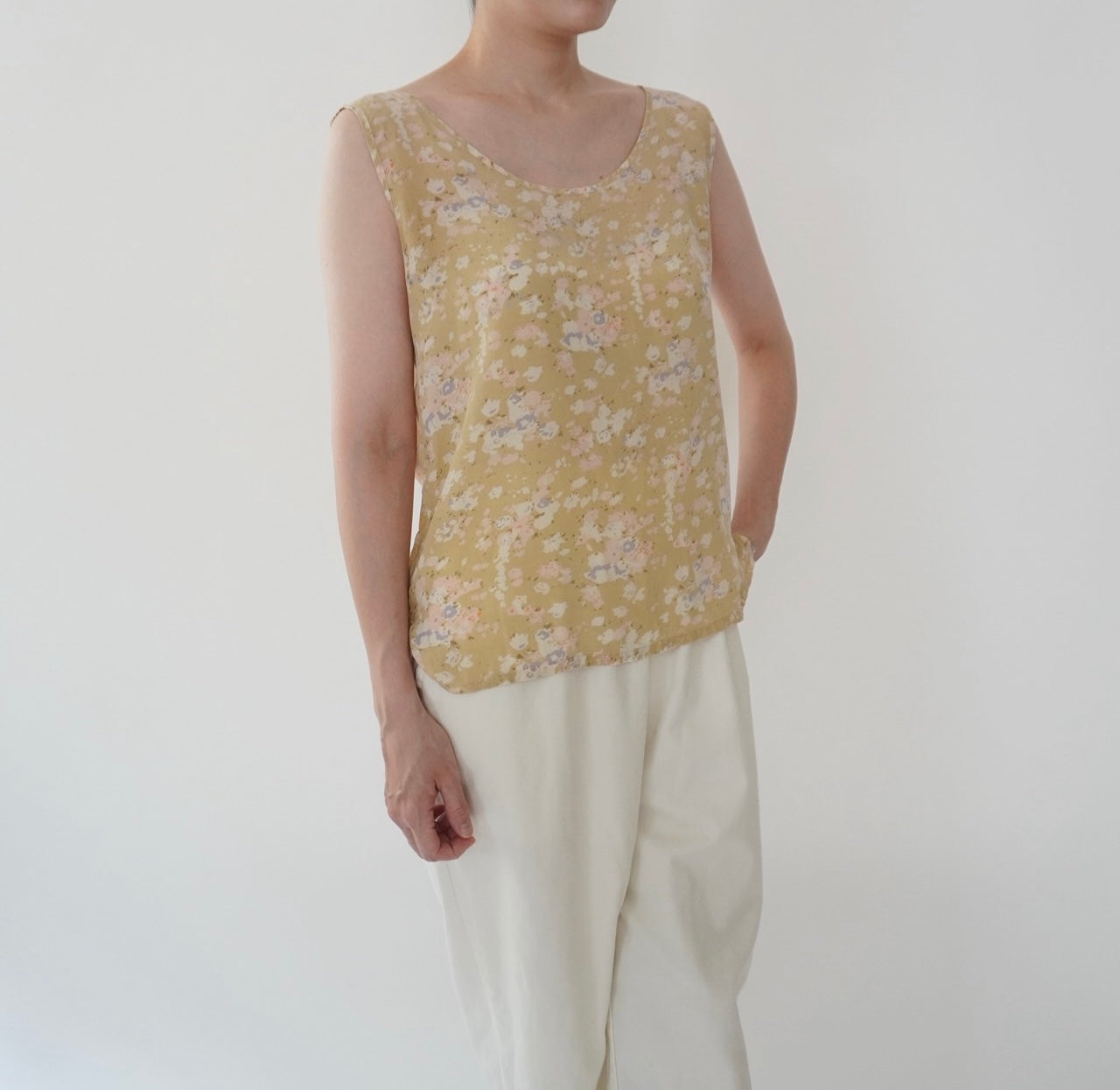 90s Floral Print Silk Top