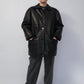 90s Black Leather Jacket Made in Italy