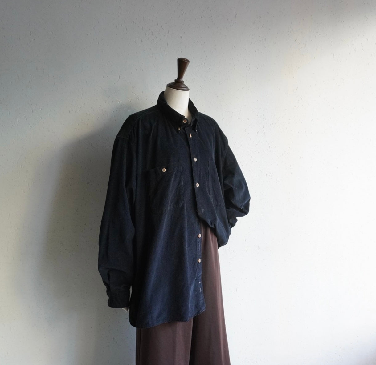 90s Black Corduroy Shirt