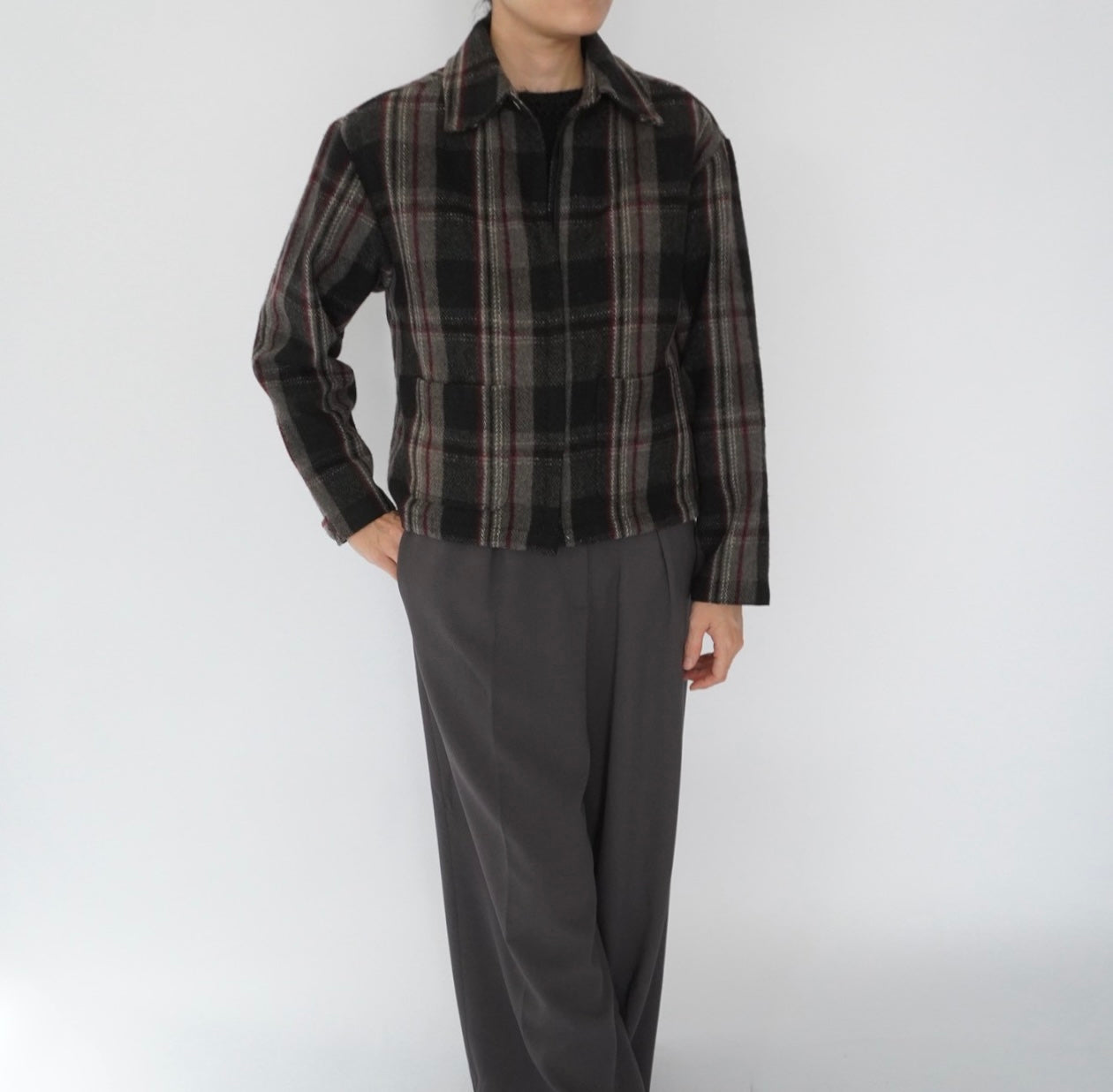 90s Wool Plaid Jacket