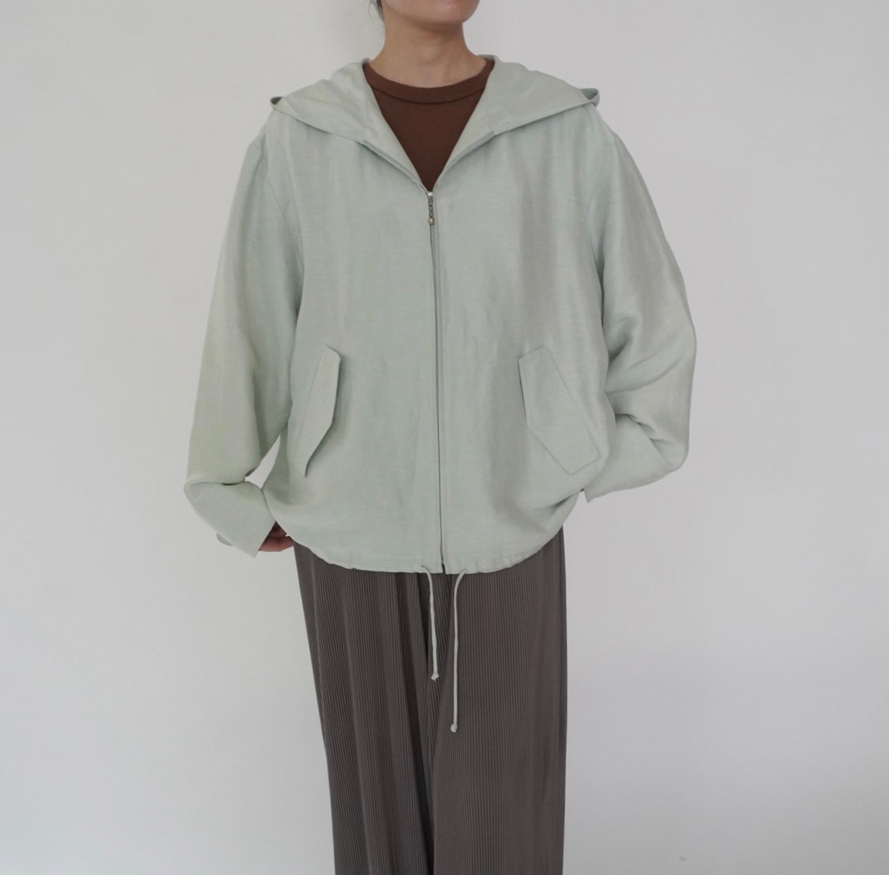 90s Linen×Silk Hoodie Jacket