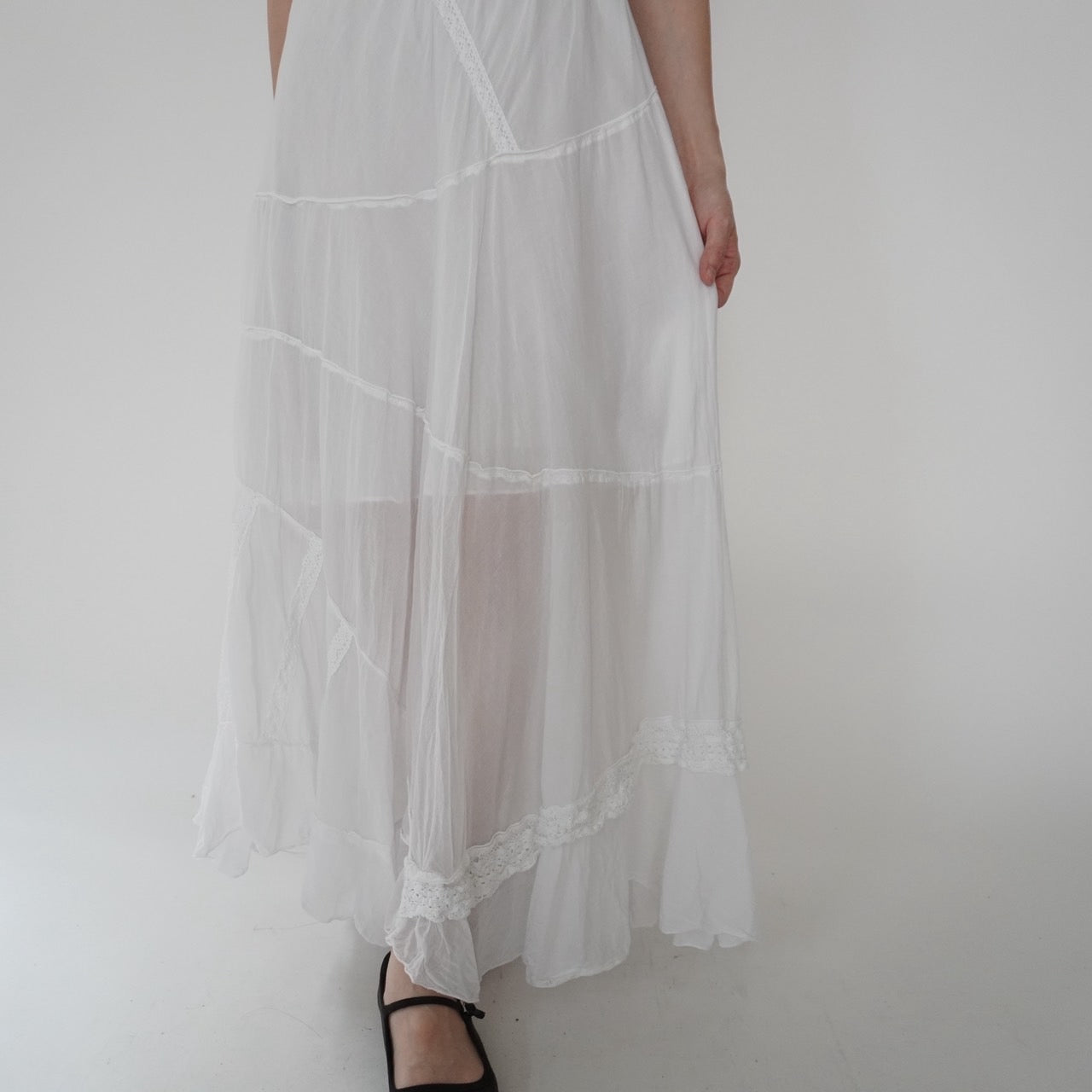 90s Cotton Lace Design Skirt Made in Italy